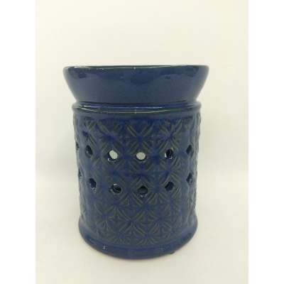 Custom Ceramic Fragrance Big Round Blue Ceramic Oil Burner