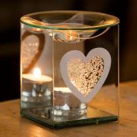 Home decoration Heart Design glass oil burner